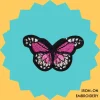 Light pink patterned butterfly Iron-on Embroidery