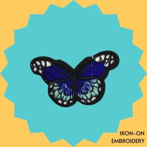 Dark blue patterned butterfly Iron-on Embroidery