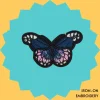 Blue and pink patterned butterfly Iron-on Embroidery
