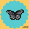 Gray patterned butterfly Iron-on Embroidery