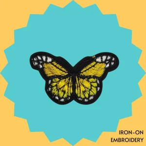 Yellow patterned butterfly Iron-on Embroidery