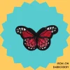 Bright red patterned butterfly Iron-on Embroidery