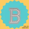 Large White letter 'B' Iron-on Embroidery