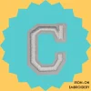 Large White letter 'C' Iron-on Embroidery