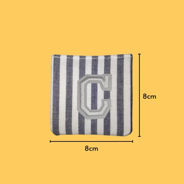 Large White letter 'C' Iron-on Embroidery