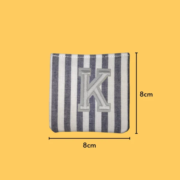 Large White letter 'K' Iron-on Embroidery