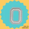 Large White letter 'O' Iron-on Embroidery