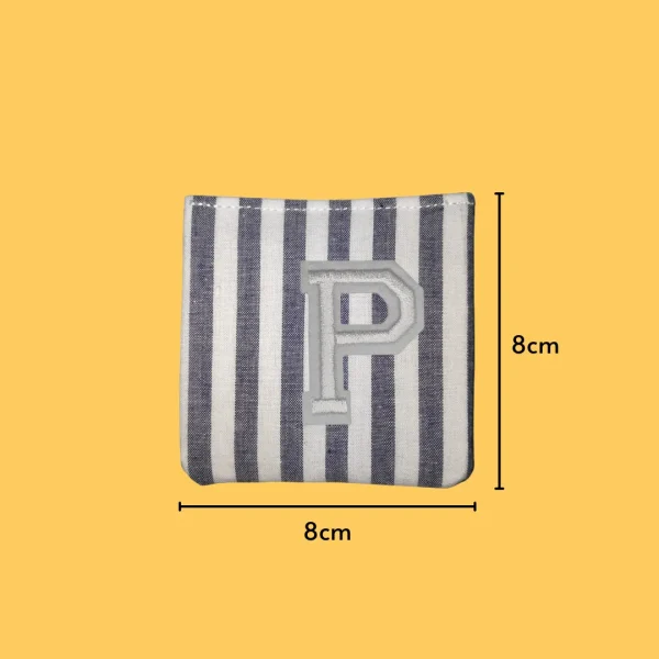 Large White letter 'P' Iron-on Embroidery