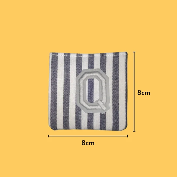 Large White letter 'Q' Iron-on Embroidery