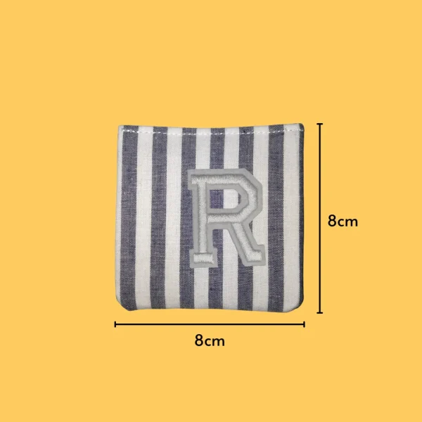 Large White letter 'R' Iron-on Embroidery
