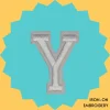 Large White letter 'Y' Iron-on Embroidery