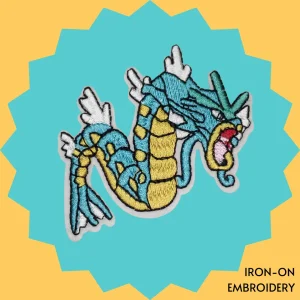 Strong Cartoon Water Dragon Iron-on Embroidery