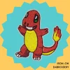 Cute Cartoon Fire Monster Iron-on Embroidery