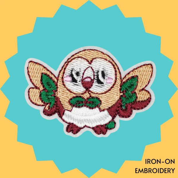 Cute Cartoon Green Owl Iron-on Embroidery
