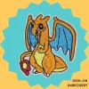 Cute Cartoon Fire Dragon Iron-on Embroidery