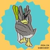 Cartoon Bird with Leak Iron-on Embroidery