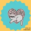 Iron-On-Patch-689 Love You Cat Iron-on Embroidery