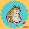 Chilling Orange Cat Iron-on Embroidery