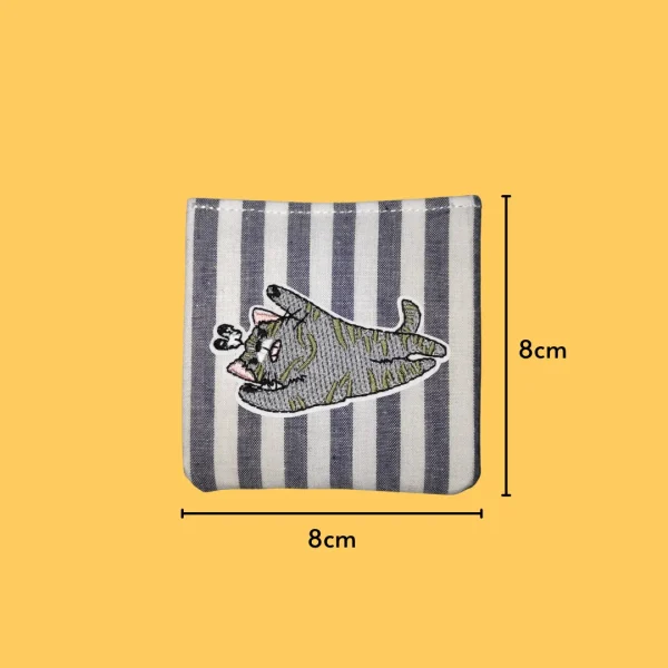 Stretching Gray Cat Iron-on Embroidery