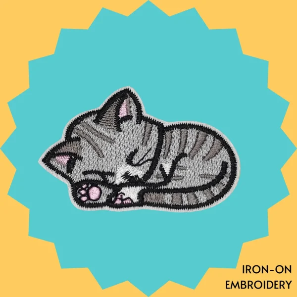 Iron-On-Patch-705 Loaf Cat Sleeping Iron-on Embroidery
