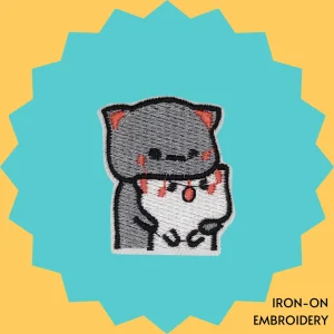 Cat Hugging Iron-on Embroidery
