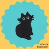 Blank Stare Black Cat Iron-on Embroidery