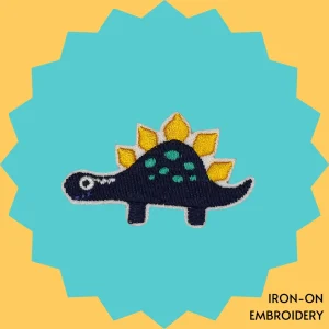 Black Dino Iron-on Embroidery