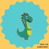 Green Cartoony Dino Iron-on Embroidery