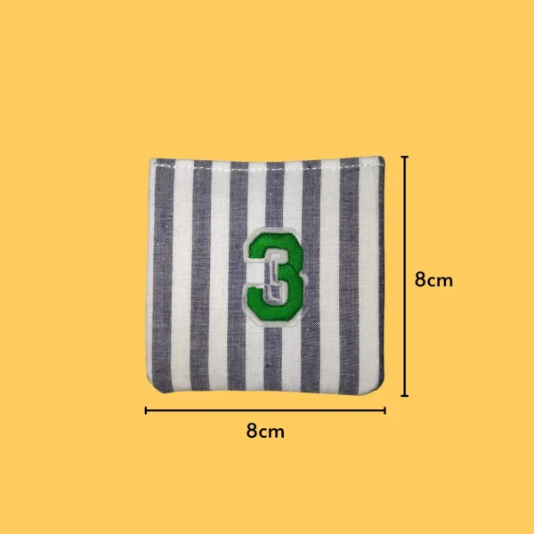 Green number '3' Iron-on Embroidery
