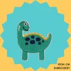 Green Dino Iron-on Embroidery