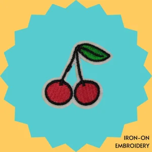 2 minimalist cherries Iron-on Embroidery