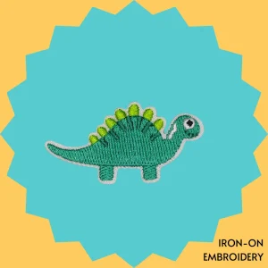 Green Dino Iron-on Embroidery