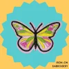 Pink Yellow Green Butterfly Iron-on Embroidery