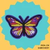 Purple Red Yellow Butterfly Iron-on Embroidery