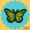 Green Yellow Butterfly Iron-on Embroidery