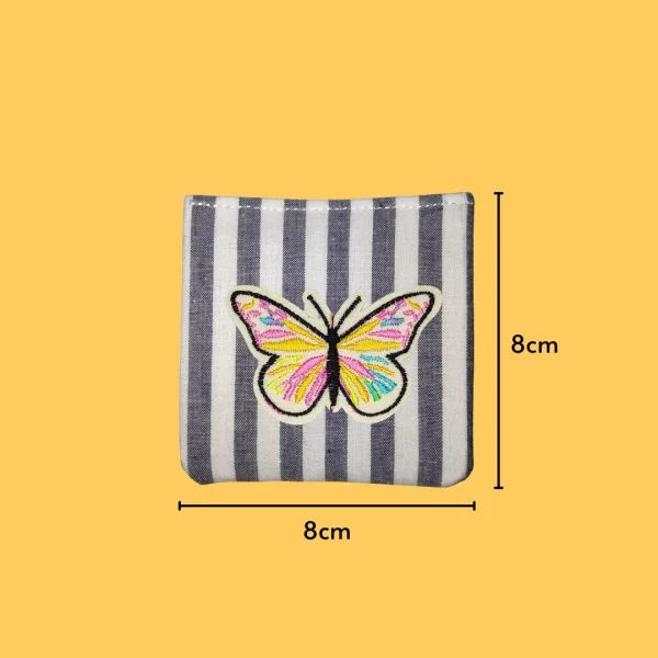 Cream Pink Yellow Butterfly Iron-on Embroidery