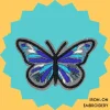 Gray Blue Butterfly Iron-on Embroidery