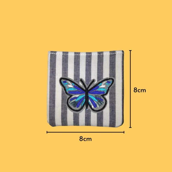 Gray Blue Butterfly Iron-on Embroidery