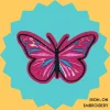 Pink Blue Butterfly Iron-on Embroidery
