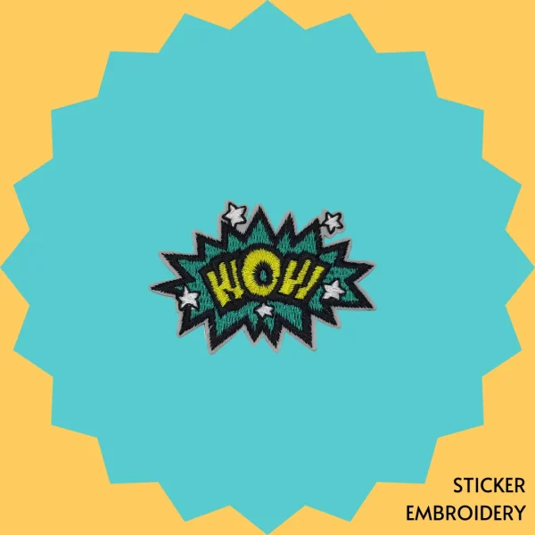 Iron-On-Patch-791 WOW Sticker Embroidery