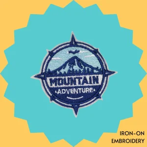 Mountain Adventure Compass Iron-on Embroidery