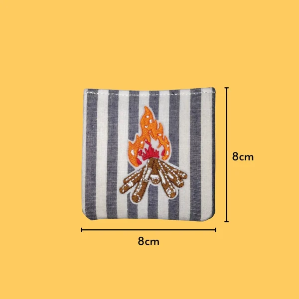 Campfire with Logs Iron-on Embroidery