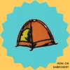Orange Tent Iron-on Embroidery