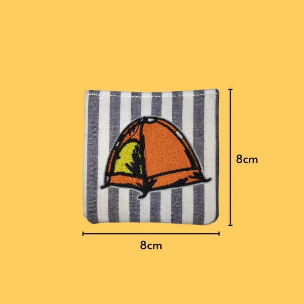 Orange Tent Iron-on Embroidery