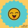 Iron-On-Patch-83 Cute curved smiling emoji Iron-on Embroidery