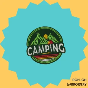 Green Camping Iron-on Embroidery