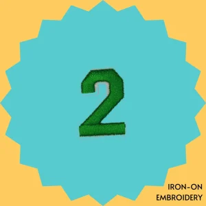 Green number '2' Iron-on Embroidery