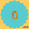 Yellow Number '0' Iron-on Embroidery