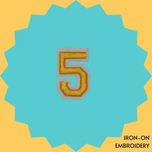Yellow Number '5' Iron-on Embroidery