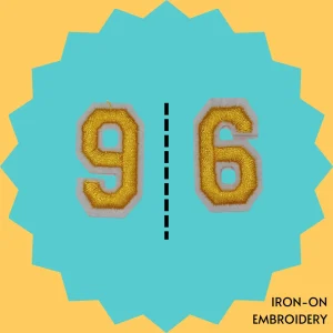 Yellow Number '6' or '9' Iron-on Embroidery